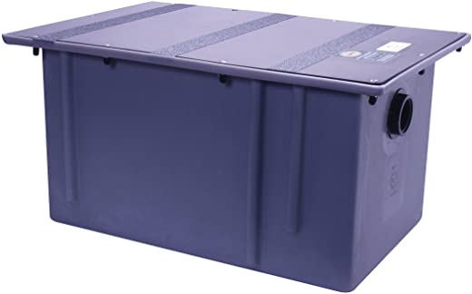 Zurn GT2702-15 Polyethylene Grease Trap 15 Gallons Per Minute 30 Pounds Capacity Grease Interceptor, Grease Interceptor,Grey