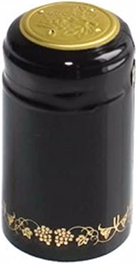 1 X Black/Gold Grapes PVC Shrink Capsules for Wine Making – 30 per Bag