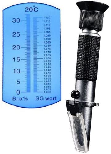 Ade Advanced Optics BCBI9177 Beer Wort and Wine Refractometer, Dual Scale – Specific Gravity 1.000-1.120 and Brix 0-32%, Replaces Homebrew…
