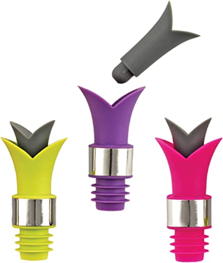 Assorted Lily Wine Pourer and Stoppers by True