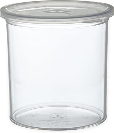 Carlisle 030107 Solid Color Commercial Round Storage Container with Lid, 1.2 Quart Capacity, Clear