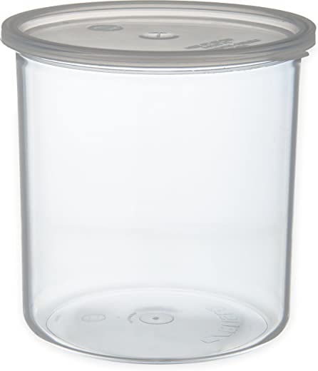 Carlisle 030207 Solid Color Commercial Round Storage Container with Lid, 2.7 Quart Capacity, Clear