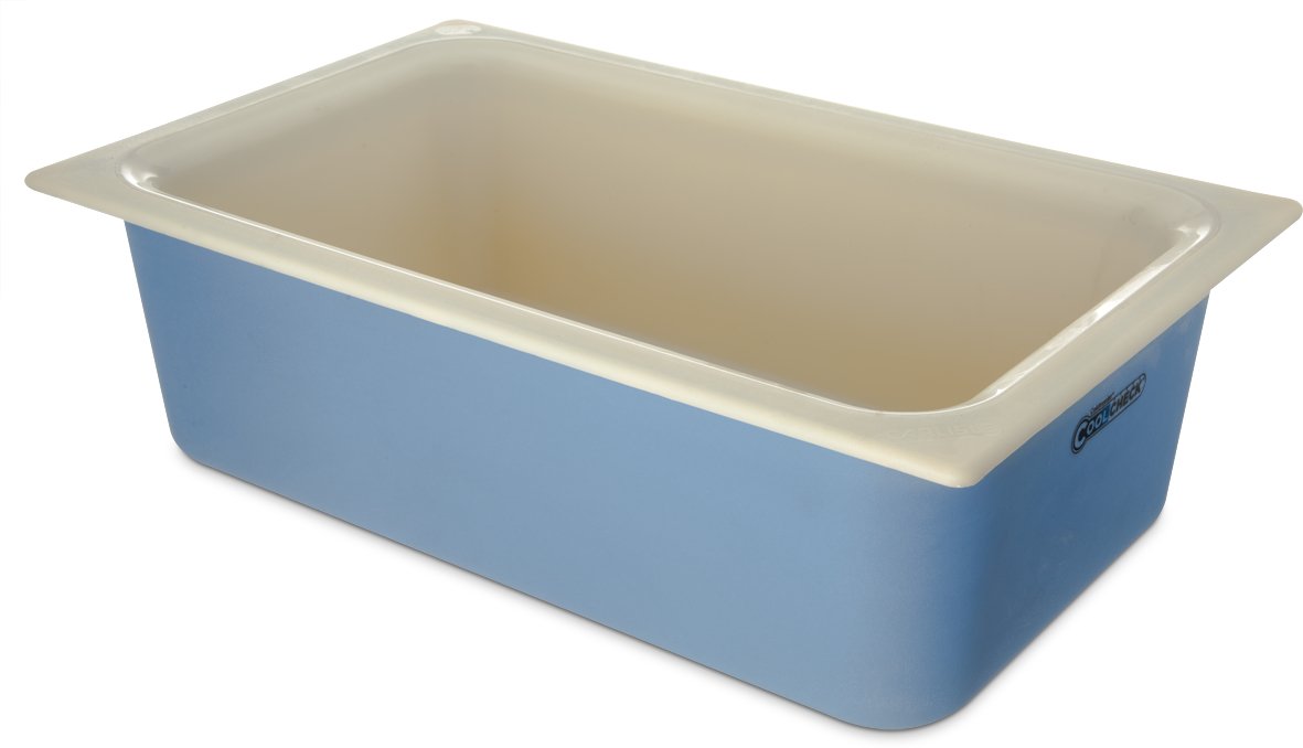 Carlisle CM1100C1402 Coldmaster CoolCheck 6″ Deep Full-Size Insulated Cold Food Pan, 15 Quart, Color Changing, White/Blue