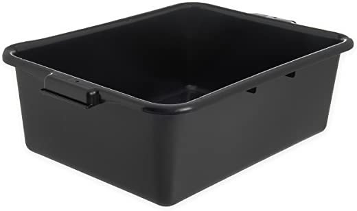 Carlisle N4401103 Comfort Curve™ Ergonomic Wash Basin Tote Box, 7″ Deep, Black (Pack of 12)