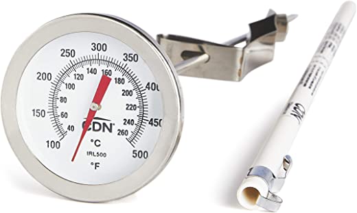 CDN IRL500 Long Stem Fry Thermometer – 12″,Silver