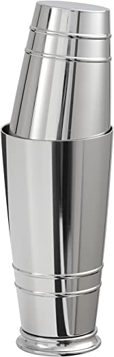 Crafthouse by Fortessa Professional Metal Barware/Bar Tools by Charles Joly, 11″ Two-Piece Footed Polished Stainless Steel Boston Cocktail Shaker