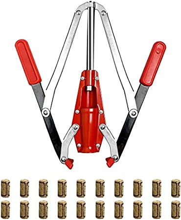 Double Lever Hand Corker – For Standard Wine, Belgian Beer, and Synthetic Plastic Corks, Wine Corker Tool with 20 Count Wine Corks (Red)