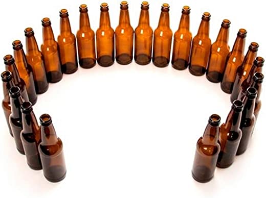 FastRack Amber Beer Bottles-12 oz Longneck-Case of 24, 12 oz