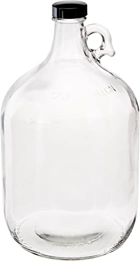 FastRack Glass Water Bottle Includes 38 mm Polyseal Cap, 1 gallon Capacity, Clear