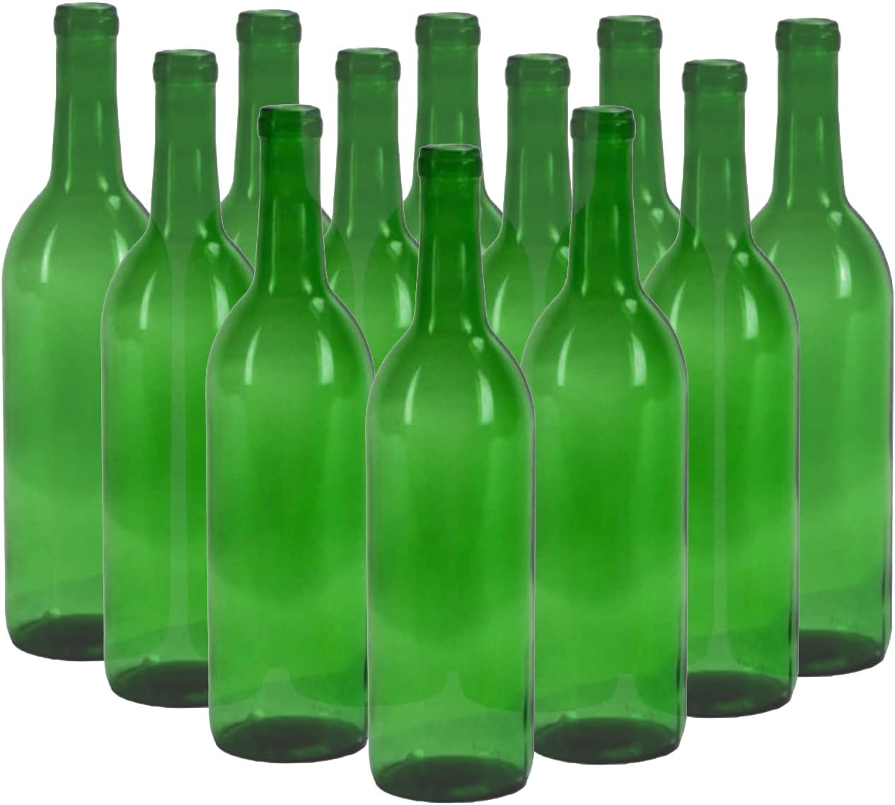 FastRack Green, 750 ml Capacity Pack of 12 Wine Bottle, 750ml