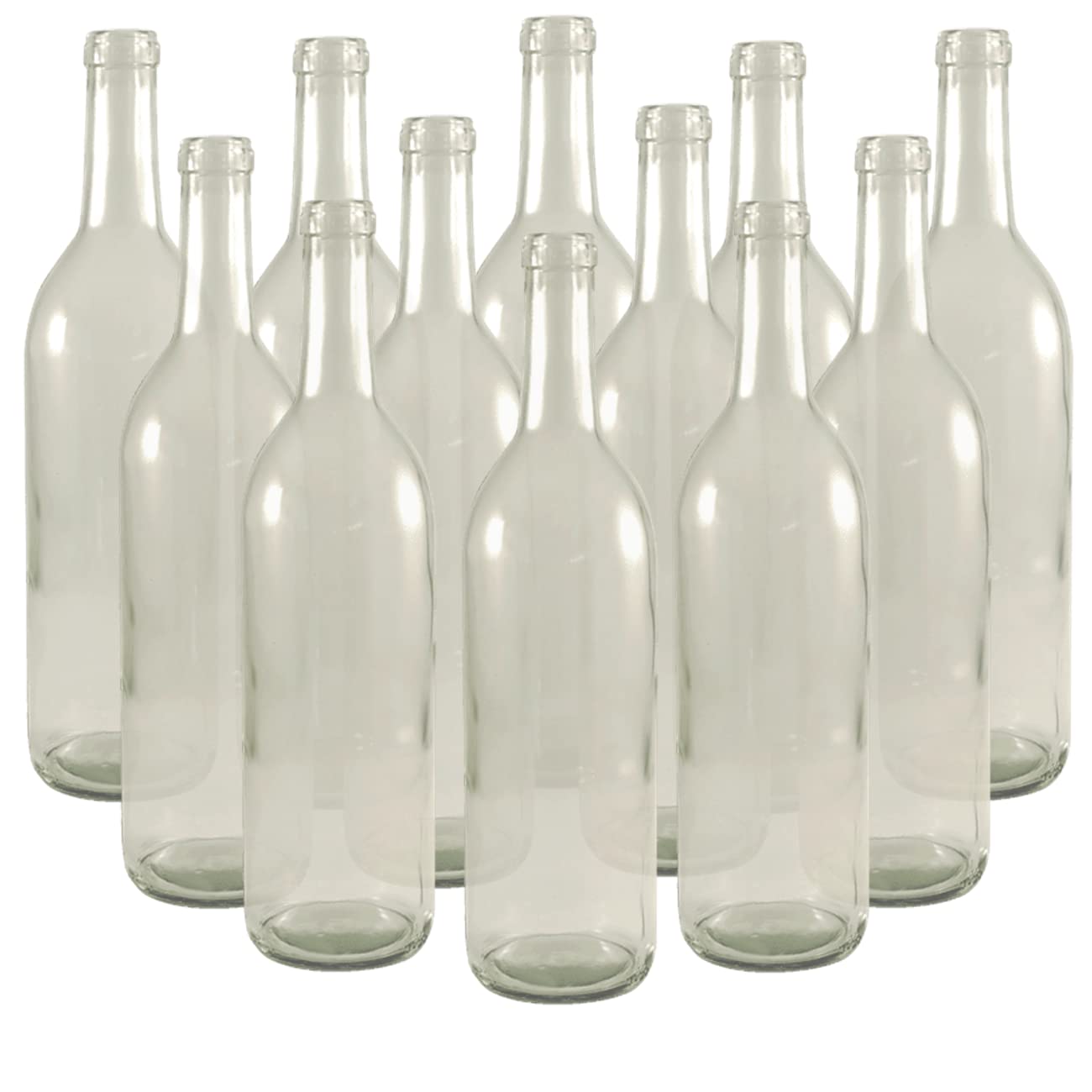 FastRack – W5 Wine Bottles, Bordeaux Liquor Bottles, Clear Wine Bottles, 750 ml Empty Bottles, Empty Bottles for Drinks, Clear/Flint Bordeaux Wine…