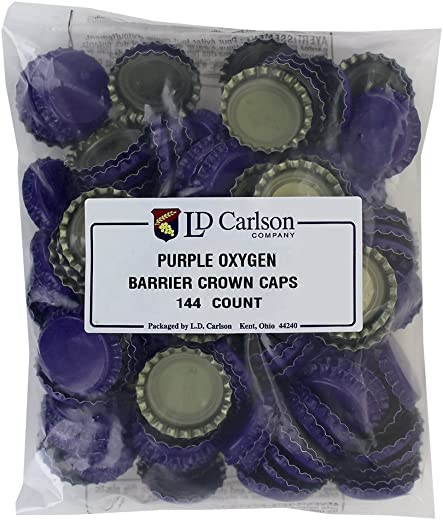 Home Brew Ohio – HOZQ8-261 Beer Bottle Crown Caps – Oxygen Absorbing (Purple)