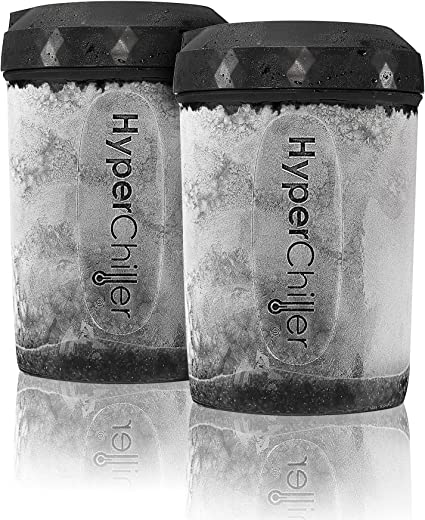 HyperChiller EBC-1023B 2-Pack Patented Coffee Beverage Cooler, Ready in One Minute, Reusable for Iced Tea, Wine, Spirits, Alcohol, Juice, 12.5 OZ,…