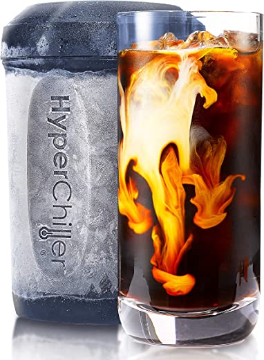 HyperChiller HC2BG Patented Instant Coffee/Beverage Cooler, Ready in One Minute, Reusable for Iced Tea, Wine, Spirits, Alcohol, Juice (12.5Oz,…