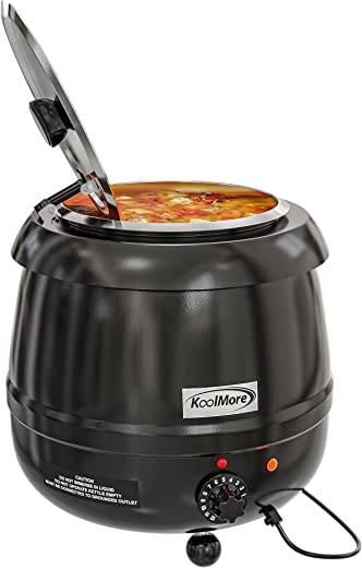 KoolMore Commercial Soup Kettle Warmer with Hinged Lid and Removable Pot Insert for Buffet, Restaurant, Party, Event, and Catering, Large 2.4…