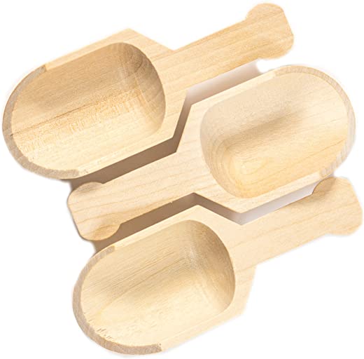 Perfectware PW Scoop 4-10 Mini Wooden Scoops, 0.25″ Height, 0.25″ Width, 4″ Length (Pack of 10), Small
