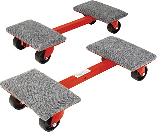 Roberts 10-575 Heavy Cargo Moving Dollies with 1,000-Pound Capacity and Ball Bearing Wheels, 2-Pack, Red