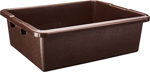 Rubbermaid Commercial Products FG335100BRN Standard Bus/Utility Box, 7.125 Gal, Brown