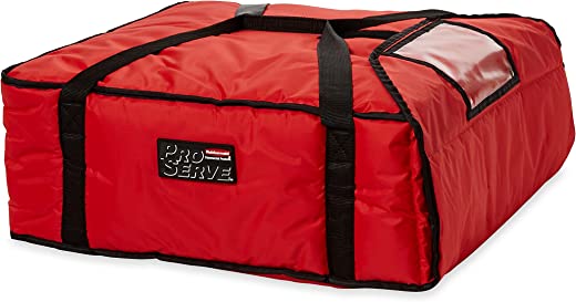 Rubbermaid Commercial Products – FG9F3700RED -FG9F3700 Insulated Pizza & Food Delivery Bag, Large Pizza, 21.5in x 19.75in x 7.75in, Red
