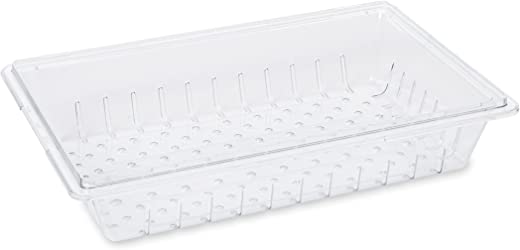 Rubbermaid Commercial Products Food Storage Box Drainage Colander for 8.5, 12.5, 16.5 and 21.5 Gallon Sizes, Clear (FG330300CLR)