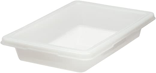 Rubbermaid Commercial Products Food Storage Box/Tote for Restaurant/Kitchen/Cafeteria, 2 Gallon, White (FG350700WHT)