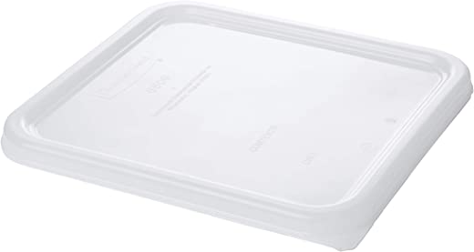 Rubbermaid Commercial Products Small Lid For 2, 4, 6, And 8 Qt. Plastic Space Saving Square Food Storage Container (Fg650900Wht),White