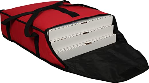 San Jamar PB20-6 Commercial Insulated Pizza/Food Delivery Bag, 6″ H x 18″ W x 20″ D Red