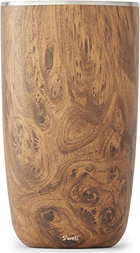 S’well Stainless Steel Wine Chiller – 750ml – Teakwood – Triple-Layered Vacuum-Insulated Container Designed to Keep Bottles Colder for Longer -…