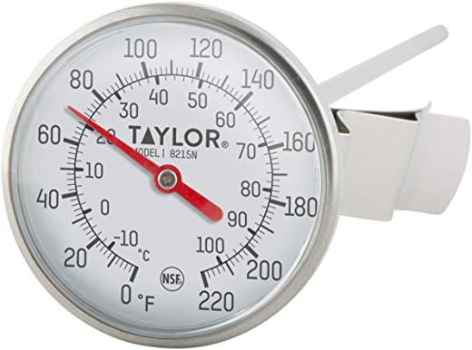 Taylor Precision 8215N 8-Inch Bi-Therm Pocket Dial Thermometer, 1.75-Inch Dial, 0 to 220 Degree F, NSF