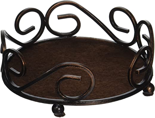 Thirstystone Round Scroll Coaster Holder Fits 4.25 Ceramic, Bronze