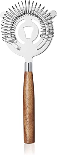 True Cocktail Strainers, Hawthorne with Acacia Handle