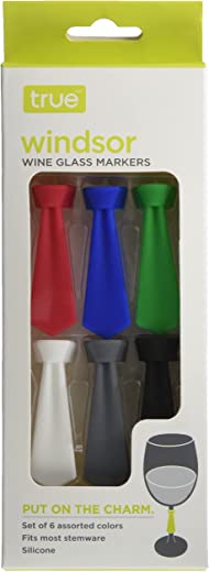 True Fabrication Windsor: Wine Glass Markers, Multicolored, 2″