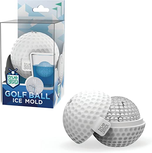 TrueZoo True Zoo Golf Ball Mold Dishwasher Safe Novelty Silicone 2 Inch Ice Sphere Maker for Sports Fans, Set of 1
