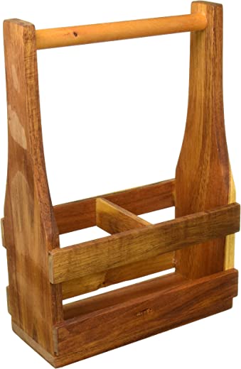 Twine 5912 Country Home: Acacia Wood Wine Caddy Brown Set of 1