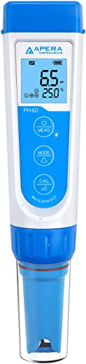 Apera Instruments AI311 Premium Series PH60 Waterproof pH Pocket Tester Kit, Replaceable Probe, ±0.01 pH Accuracy