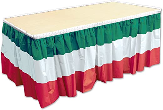 Beistle Red, White and Green Table Skirting, 29″ x 14′