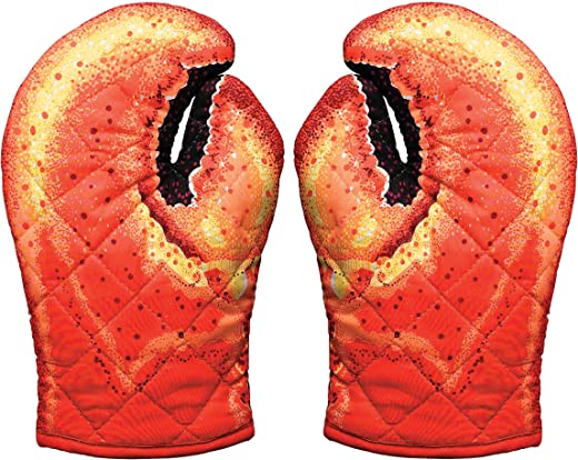 Boston Warehouse Lobster Claw Oven Mitts, One Size, Red