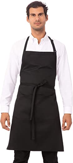 Chef Works unisex adult Butcher Apron apparel accessories, Black, 34-Inch Length by 24-Inch Width US