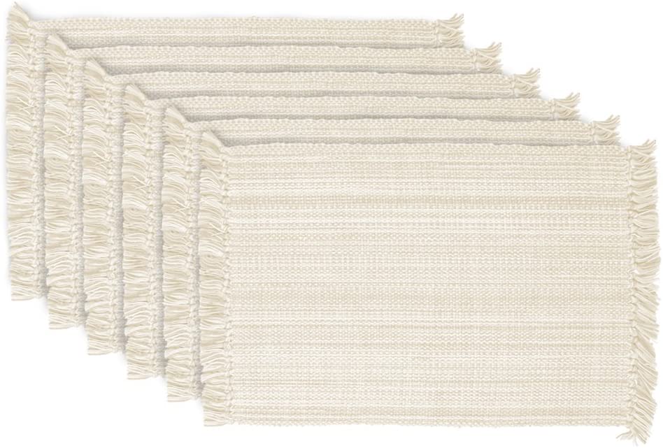 DII Variegated Tabletop Collection, Placemat Set 13×19, Off-White, 6 Piece