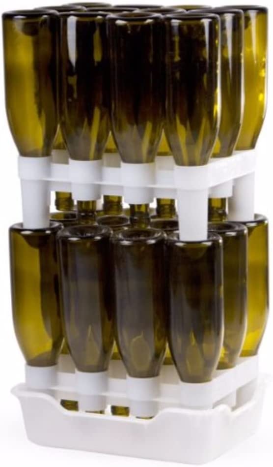 FastFerment FastRack Bomber Tray Wine Bottle Cleaning and Drying Rack, FastRack12 Two Racks & One, White