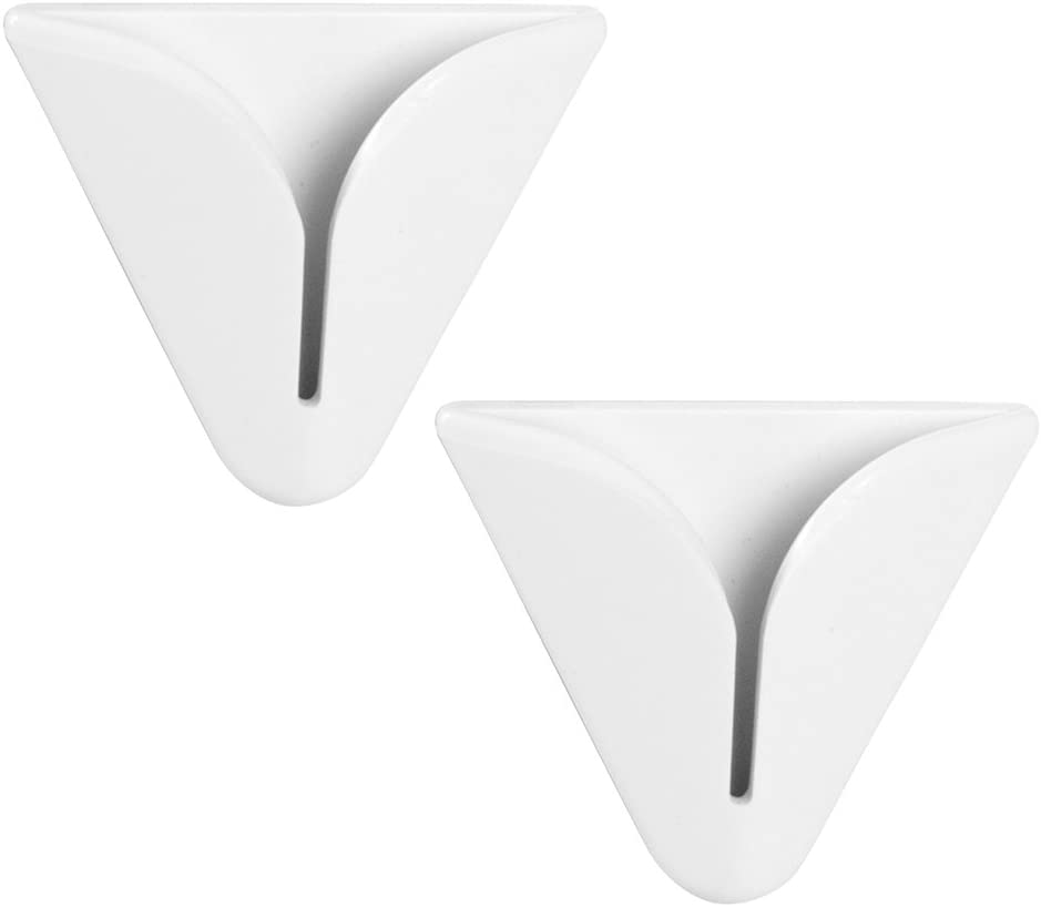 iDesign Self-Adhesive Dish Towel Holder for Kitchen – Pack of 2, White