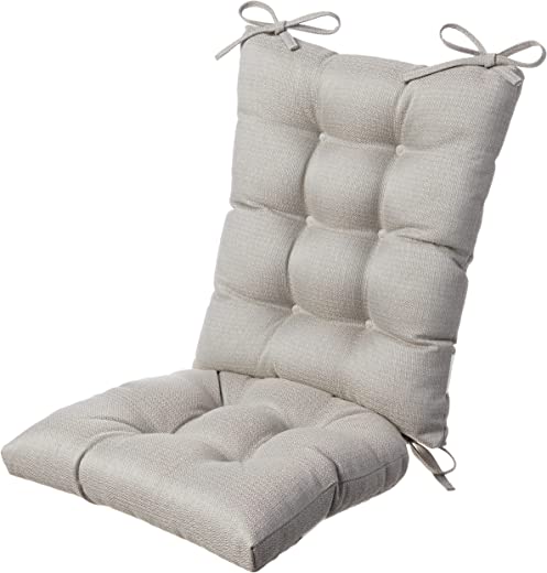 Klear Vu Non-Slip Omega Rocking Chair Cushions Set, Seat and SeatBack Pads, 2 Piece, Gray