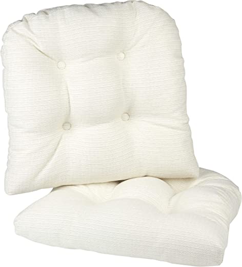 Klear Vu Omega Non-Slip Universal Pads Cushions for Dining, Office Chair, 17″x 17″ x 3″, 2 Count (Pack of 1), Ivory