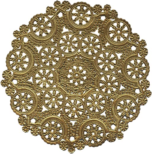 Royal Lace Fine Quality Paper Products, Medallion Lace Round Paper Doilies, 12-Inch, Gold Foil, Pack of 6
