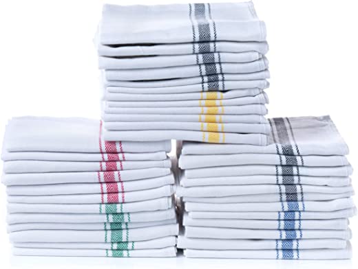 Simpli-Magic 79165 Kitchen Towels Pack of 18 Towels, 15″ x 26″, Herringbone Multi-Color