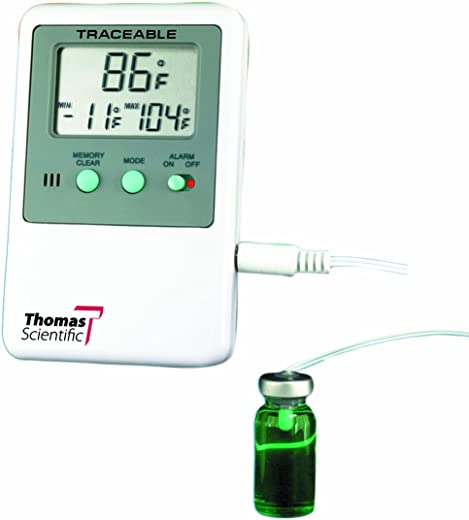 Thomas – 4127 ABS Plastic Traceable Refrigerator and Freezer Thermometer, with Bottle Probe, -58 to 158 degree F, -50 to 70 degree C