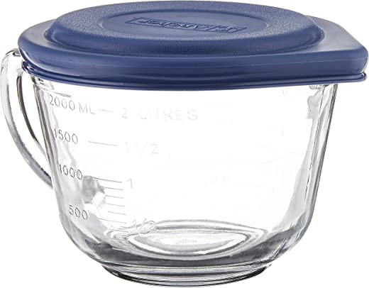 Anchor Hocking 2 Quart Glass Batter Bowl With Lid