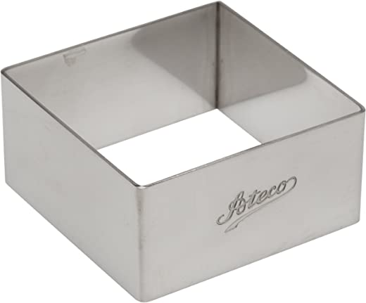Ateco Square Stainless Steel Form, 2.75 by 1.25-Inches High