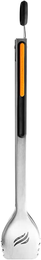 Blackstone Stainless Steel Heat Resistant Rubber Grip to Hold Your Meat and Veggies- Premium Long BBQ Grill Scraper Tongs, Dishwasher Safe