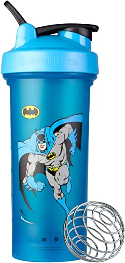 BlenderBottle Justice League Classic V2 Shaker Bottle Perfect for Protein Shakes and Pre Workout, 28-Ounce, Retro Batman